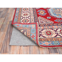 Load image into Gallery viewer, 6&#39;x8&#39;9&quot; Toreador Red With Arcade White, Hand Knotted Vegetable Dyes, Kazak Denser Weave With Large Elements, Extra Soft Wool Oriental Rug FWR520728