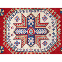 Load image into Gallery viewer, 6&#39;x8&#39;9&quot; Toreador Red With Arcade White, Hand Knotted Vegetable Dyes, Kazak Denser Weave With Large Elements, Extra Soft Wool Oriental Rug FWR520728