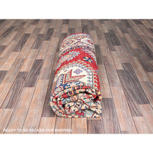 Load image into Gallery viewer, 6&#39;x8&#39;9&quot; Toreador Red With Arcade White, Hand Knotted Vegetable Dyes, Kazak Denser Weave With Large Elements, Extra Soft Wool Oriental Rug FWR520728