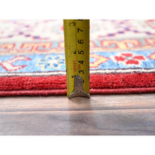 Load image into Gallery viewer, 6&#39;x8&#39;9&quot; Toreador Red With Arcade White, Hand Knotted Vegetable Dyes, Kazak Denser Weave With Large Elements, Extra Soft Wool Oriental Rug FWR520728