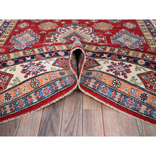 Load image into Gallery viewer, 6&#39;1x9&#39;1&quot; California Poppy Red, All Over Medallions, All Wool, Densely Woven, Natural Dyes, Kazak Tribal Design, Hand Knotted Oriental Rug FWR520734