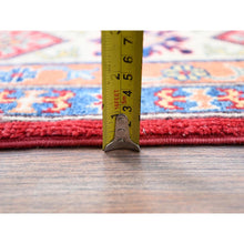 Load image into Gallery viewer, 6&#39;1x9&#39;1&quot; California Poppy Red, All Over Medallions, All Wool, Densely Woven, Natural Dyes, Kazak Tribal Design, Hand Knotted Oriental Rug FWR520734