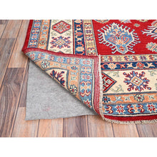 Load image into Gallery viewer, 6&#39;2&quot;x8&#39;9&quot; Chili Oil Red With Honied White, Hand Knotted Kazak, Geometric Medallions Design, Densely Woven Shiny Wool Vegetable Dyes, Oriental Rug FWR520740