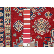 Load image into Gallery viewer, 6&#39;2&quot;x8&#39;9&quot; Chili Oil Red With Honied White, Hand Knotted Kazak, Geometric Medallions Design, Densely Woven Shiny Wool Vegetable Dyes, Oriental Rug FWR520740