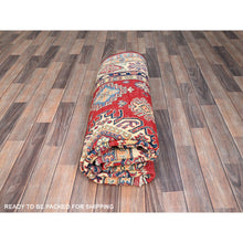 Load image into Gallery viewer, 6&#39;2&quot;x8&#39;9&quot; Chili Oil Red With Honied White, Hand Knotted Kazak, Geometric Medallions Design, Densely Woven Shiny Wool Vegetable Dyes, Oriental Rug FWR520740