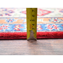 Load image into Gallery viewer, 6&#39;2&quot;x8&#39;9&quot; Chili Oil Red With Honied White, Hand Knotted Kazak, Geometric Medallions Design, Densely Woven Shiny Wool Vegetable Dyes, Oriental Rug FWR520740