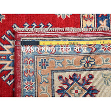 Load image into Gallery viewer, 6&#39;2&quot;x8&#39;9&quot; Chili Oil Red With Honied White, Hand Knotted Kazak, Geometric Medallions Design, Densely Woven Shiny Wool Vegetable Dyes, Oriental Rug FWR520740