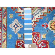 Load image into Gallery viewer, 8&#39;x10&#39;1&quot; Navagio Bay Blue With Opulence White, Kazak And All Over Design, Extra Soft Wool, Denser Weave, Vegetable Dyes, Hand Knotted Oriental Rug FWR520752