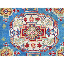 Load image into Gallery viewer, 8&#39;x10&#39;1&quot; Navagio Bay Blue With Opulence White, Kazak And All Over Design, Extra Soft Wool, Denser Weave, Vegetable Dyes, Hand Knotted Oriental Rug FWR520752