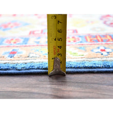 Load image into Gallery viewer, 8&#39;x10&#39;1&quot; Navagio Bay Blue With Opulence White, Kazak And All Over Design, Extra Soft Wool, Denser Weave, Vegetable Dyes, Hand Knotted Oriental Rug FWR520752