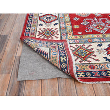 Load image into Gallery viewer, 8&#39;1&quot;x10&#39; Geranium Red And Bistro White, Hand Knotted Vegetable Dyes, Organic Wool Kazak With All Over Medallions, Oriental Rug FWR520764