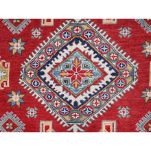 Load image into Gallery viewer, 8&#39;1&quot;x10&#39; Geranium Red And Bistro White, Hand Knotted Vegetable Dyes, Organic Wool Kazak With All Over Medallions, Oriental Rug FWR520764