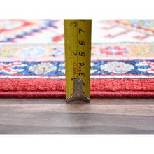 Load image into Gallery viewer, 8&#39;1&quot;x10&#39; Geranium Red And Bistro White, Hand Knotted Vegetable Dyes, Organic Wool Kazak With All Over Medallions, Oriental Rug FWR520764