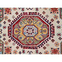 Load image into Gallery viewer, 9&#39;x12&#39;5&quot; Carnelian Red and Origami White, Natural Dyes, Denser Weave, Hand Knotted Soft and Velvet Wool, Kazak Design, Oriental Rug FWR520794