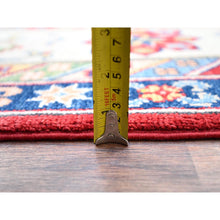 Load image into Gallery viewer, 9&#39;x12&#39;5&quot; Carnelian Red and Origami White, Natural Dyes, Denser Weave, Hand Knotted Soft and Velvet Wool, Kazak Design, Oriental Rug FWR520794