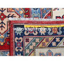 Load image into Gallery viewer, 9&#39;x12&#39;5&quot; Carnelian Red and Origami White, Natural Dyes, Denser Weave, Hand Knotted Soft and Velvet Wool, Kazak Design, Oriental Rug FWR520794