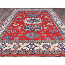 Load image into Gallery viewer, 9&#39;x11&#39;5&quot; Ruby Red, Vegetables Dyes, Denser Weave, Hand Knotted Organic Wool, Kazak Large Motifs Design, Oriental Rug FWR520800