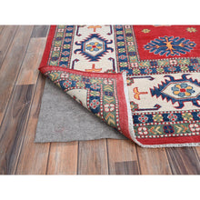 Load image into Gallery viewer, 9&#39;x11&#39;5&quot; Ruby Red, Vegetables Dyes, Denser Weave, Hand Knotted Organic Wool, Kazak Large Motifs Design, Oriental Rug FWR520800