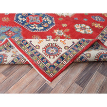 Load image into Gallery viewer, 9&#39;x11&#39;5&quot; Ruby Red, Vegetables Dyes, Denser Weave, Hand Knotted Organic Wool, Kazak Large Motifs Design, Oriental Rug FWR520800