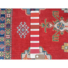Load image into Gallery viewer, 9&#39;x11&#39;5&quot; Ruby Red, Vegetables Dyes, Denser Weave, Hand Knotted Organic Wool, Kazak Large Motifs Design, Oriental Rug FWR520800