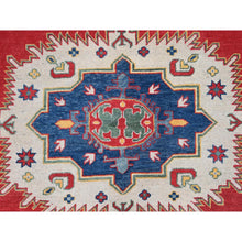 Load image into Gallery viewer, 9&#39;x11&#39;5&quot; Ruby Red, Vegetables Dyes, Denser Weave, Hand Knotted Organic Wool, Kazak Large Motifs Design, Oriental Rug FWR520800