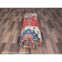 Load image into Gallery viewer, 9&#39;x11&#39;5&quot; Ruby Red, Vegetables Dyes, Denser Weave, Hand Knotted Organic Wool, Kazak Large Motifs Design, Oriental Rug FWR520800