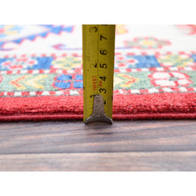 Load image into Gallery viewer, 9&#39;x11&#39;5&quot; Ruby Red, Vegetables Dyes, Denser Weave, Hand Knotted Organic Wool, Kazak Large Motifs Design, Oriental Rug FWR520800