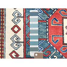 Load image into Gallery viewer, 5&#39;x6&#39;6&quot; Pepperoni Red, Densely Woven Organic Wool, Hand Knotted, Antiqued Caucasian Swan Kazak Design, Natural Dyes, Oriental Rug FWR520854