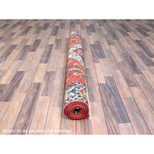 Load image into Gallery viewer, 5&#39;x6&#39;6&quot; Pepperoni Red, Densely Woven Organic Wool, Hand Knotted, Antiqued Caucasian Swan Kazak Design, Natural Dyes, Oriental Rug FWR520854