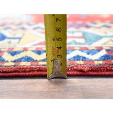 Load image into Gallery viewer, 5&#39;x6&#39;6&quot; Pepperoni Red, Densely Woven Organic Wool, Hand Knotted, Antiqued Caucasian Swan Kazak Design, Natural Dyes, Oriental Rug FWR520854