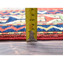 Load image into Gallery viewer, 5&#39;x6&#39;3&quot; Auburn Red With Bistro White, Densely Woven, Antiqued Kazak Hand Knotted Caucasian Swan Design, Soft and Velvety Wool, Natural Dyes, Oriental Rug FWR520872