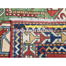 Load image into Gallery viewer, 5&#39;x6&#39;3&quot; Auburn Red With Bistro White, Densely Woven, Antiqued Kazak Hand Knotted Caucasian Swan Design, Soft and Velvety Wool, Natural Dyes, Oriental Rug FWR520872