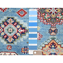 Load image into Gallery viewer, 5&#39;1&quot;x6&#39;4&quot; Denim Blue, Kazak Vegetable Dyes All Over Design Hand Knotted Densely Woven, 100% Wool, Oriental Rug FWR520896