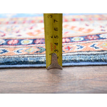 Load image into Gallery viewer, 5&#39;1&quot;x6&#39;4&quot; Denim Blue, Kazak Vegetable Dyes All Over Design Hand Knotted Densely Woven, 100% Wool, Oriental Rug FWR520896