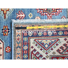 Load image into Gallery viewer, 5&#39;1&quot;x6&#39;4&quot; Denim Blue, Kazak Vegetable Dyes All Over Design Hand Knotted Densely Woven, 100% Wool, Oriental Rug FWR520896