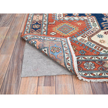Load image into Gallery viewer, 5&#39;1&quot;x6&#39;6&quot; Blush Red and Plaster Brown, Antiqued Kazak Caucasian Swan Design With Animal Figurines, Shiny Pure Wool, Natural Dyes, Hand Knotted Densely Woven Oriental Rug FWR520920