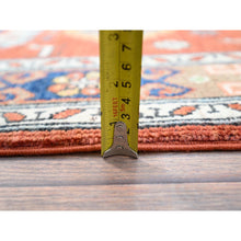 Load image into Gallery viewer, 5&#39;1&quot;x6&#39;6&quot; Blush Red and Plaster Brown, Antiqued Kazak Caucasian Swan Design With Animal Figurines, Shiny Pure Wool, Natural Dyes, Hand Knotted Densely Woven Oriental Rug FWR520920