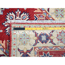 Load image into Gallery viewer, 2&#39;1&quot;x6&#39; Scarlet Red, Denser Weave Shiny Wool Hand Knotted, Kazak All Over Design, Natural Dyes Oriental Runner Rug FWR520980