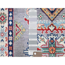 Load image into Gallery viewer, 2&#39;9&quot;x7&#39;10&quot; Rocket Metallic Gray, Afghan Kazak, Denser Weave, Natural Wool, Tribal And Geometric Medallions, Hand Knotted Oriental Runner Rug FWR521034