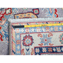 Load image into Gallery viewer, 2&#39;9&quot;x7&#39;10&quot; Rocket Metallic Gray, Afghan Kazak, Denser Weave, Natural Wool, Tribal And Geometric Medallions, Hand Knotted Oriental Runner Rug FWR521034