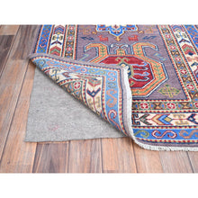 Load image into Gallery viewer, 2&#39;8&quot;x10&#39;moonscape Gray With Daisy White Border, Kazak, Natural Dyes, Organic Wool, Densely Woven, Tribal Patterns, Oriental Runner Hand Knotted Rug FWR521106