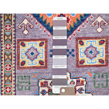 Load image into Gallery viewer, 2&#39;8&quot;x10&#39;moonscape Gray With Daisy White Border, Kazak, Natural Dyes, Organic Wool, Densely Woven, Tribal Patterns, Oriental Runner Hand Knotted Rug FWR521106