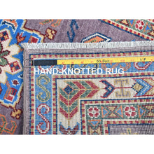 Load image into Gallery viewer, 2&#39;8&quot;x10&#39;moonscape Gray With Daisy White Border, Kazak, Natural Dyes, Organic Wool, Densely Woven, Tribal Patterns, Oriental Runner Hand Knotted Rug FWR521106