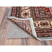 Load image into Gallery viewer, 10&#39;2&quot;x14&#39; Koala Gray And Dove White, Afghan Super Kazak With Geometric Medallions Design, Hand Knotted, Pure Wool, Denser Weave, Oriental Rug FWR521310