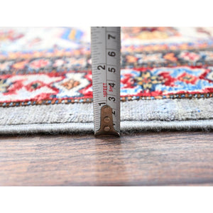 10'2"x14' Koala Gray And Dove White, Afghan Super Kazak With Geometric Medallions Design, Hand Knotted, Pure Wool, Denser Weave, Oriental Rug FWR521310