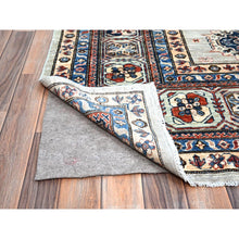 Load image into Gallery viewer, 10&#39;x13&#39;8&quot; Wickham Gray, Afghan Super Kazak With Geometric Medallions Design, Hand Knotted, Pure Wool, Denser Weave, Oriental Rug FWR521316
