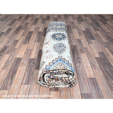 Load image into Gallery viewer, 10&#39;x13&#39;8&quot; Wickham Gray, Afghan Super Kazak With Geometric Medallions Design, Hand Knotted, Pure Wool, Denser Weave, Oriental Rug FWR521316