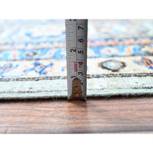 Load image into Gallery viewer, 10&#39;x13&#39;8&quot; Wickham Gray, Afghan Super Kazak With Geometric Medallions Design, Hand Knotted, Pure Wool, Denser Weave, Oriental Rug FWR521316