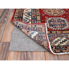 Load image into Gallery viewer, 6&#39;1&quot;x8&#39;10&quot; Toreador Red With Chantilly Lace White, Soft And Shiny Wool, Hand Knotted, Denser Weave, Vegetable Dyes, Afghan Super Kazak With All Over Medallions, Oriental Rug FWR521328