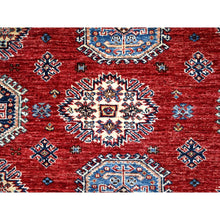 Load image into Gallery viewer, 6&#39;1&quot;x8&#39;10&quot; Toreador Red With Chantilly Lace White, Soft And Shiny Wool, Hand Knotted, Denser Weave, Vegetable Dyes, Afghan Super Kazak With All Over Medallions, Oriental Rug FWR521328